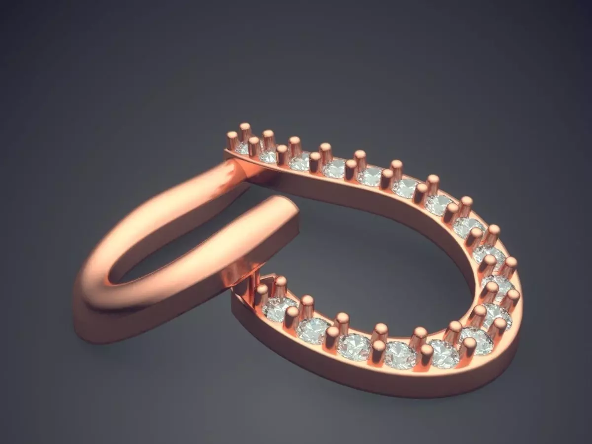 Heart Shape Pendant P-1806 3D print model_2