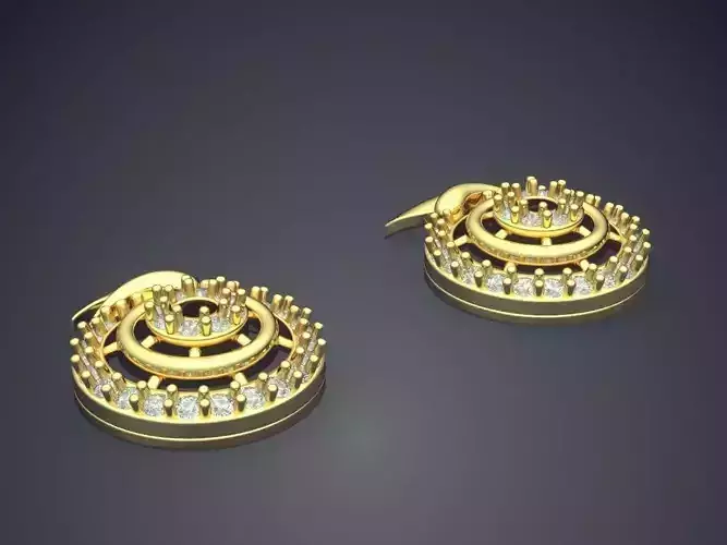 Circle Shaped Earrings With Circles In The Middle P 1805ER