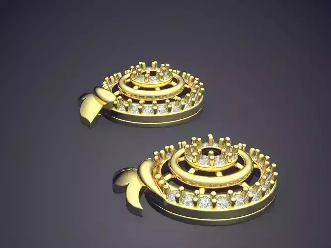 Circle Shaped Earrings With Circles In The Middle P 1805ER