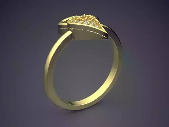 Heart-shaped Engagement Ring With Diamonds P-1802R