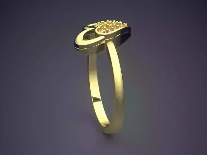 Heart-shaped Engagement Ring With Diamonds P-1802R