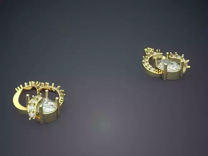 Earrings With Interesting Design P 1799 2 3D print model