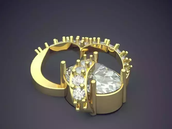 Pendant With Diamonds P-1799 3D print model