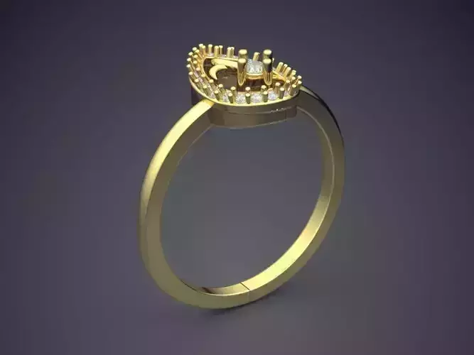 Ring With Diamonds P-1755R 3D print model