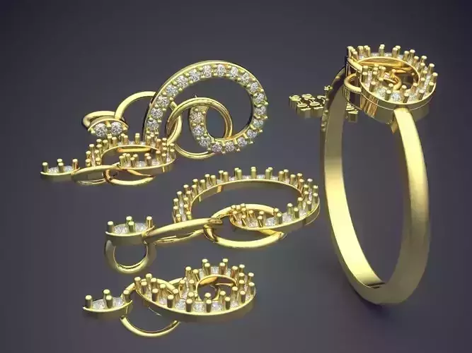 Unique Ring With Diamonds P-1734