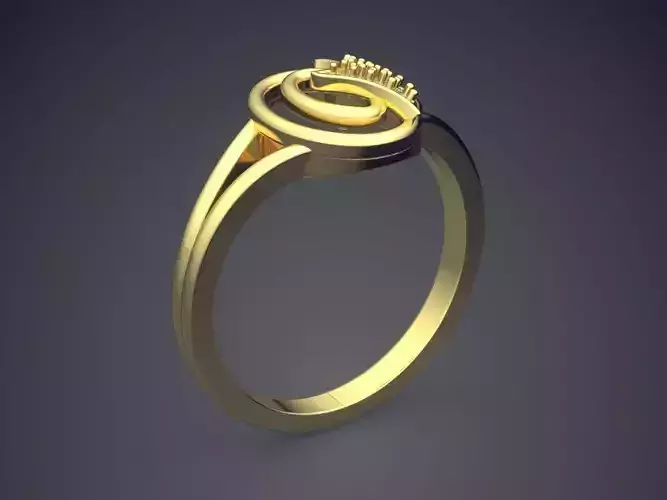 Ring With Small Diamonds P-1714R 3D print model