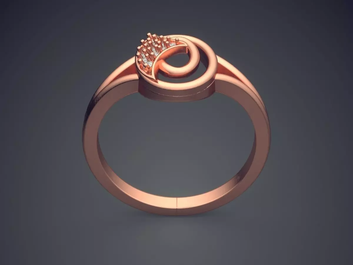 Ring With Small Diamonds P-1714R 3D print model_2