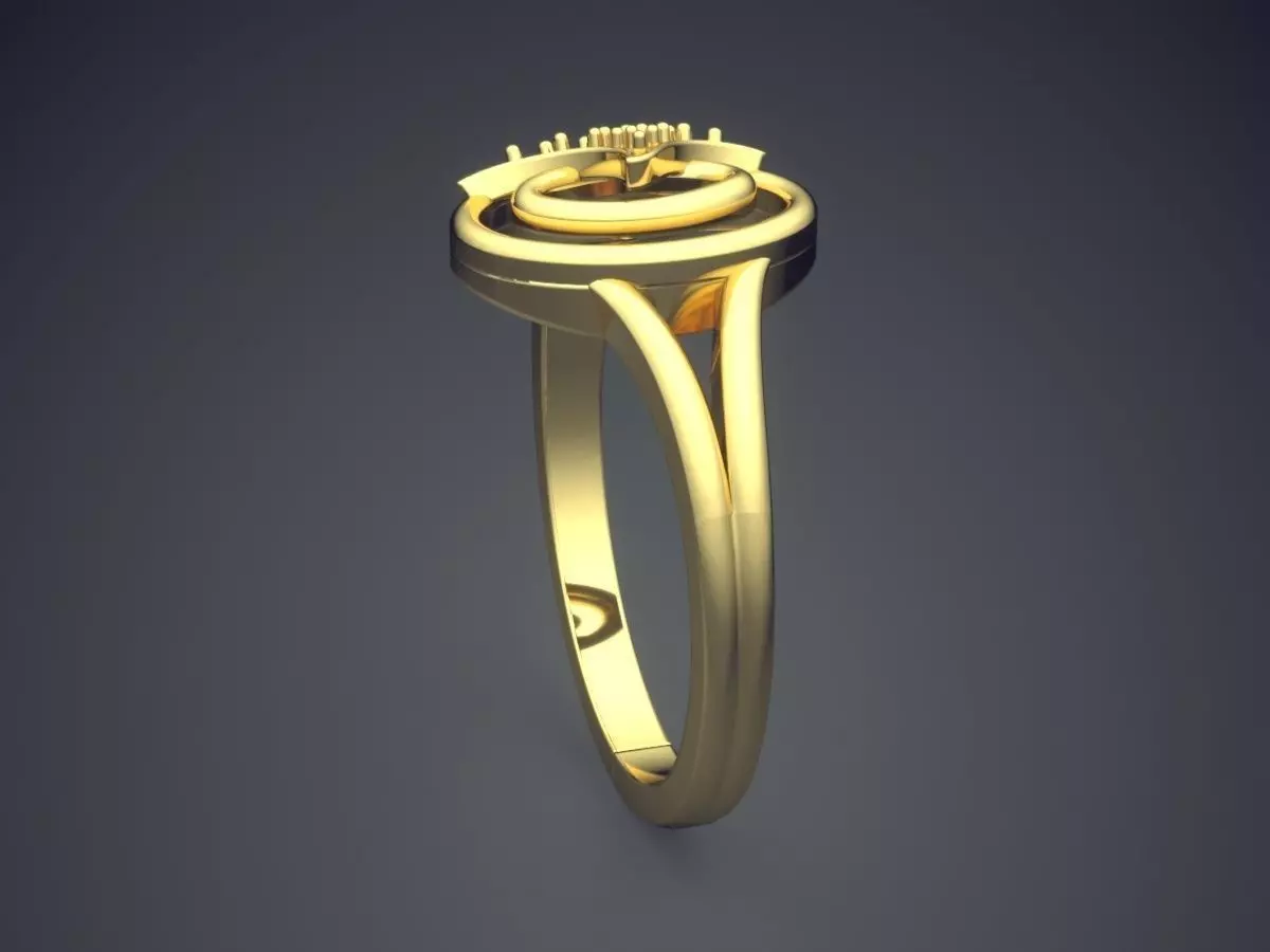 Ring With Small Diamonds P-1714R 3D print model_3