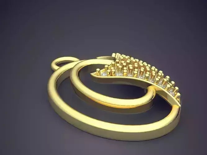 Pendant With Diamonds P-1714 3D print model