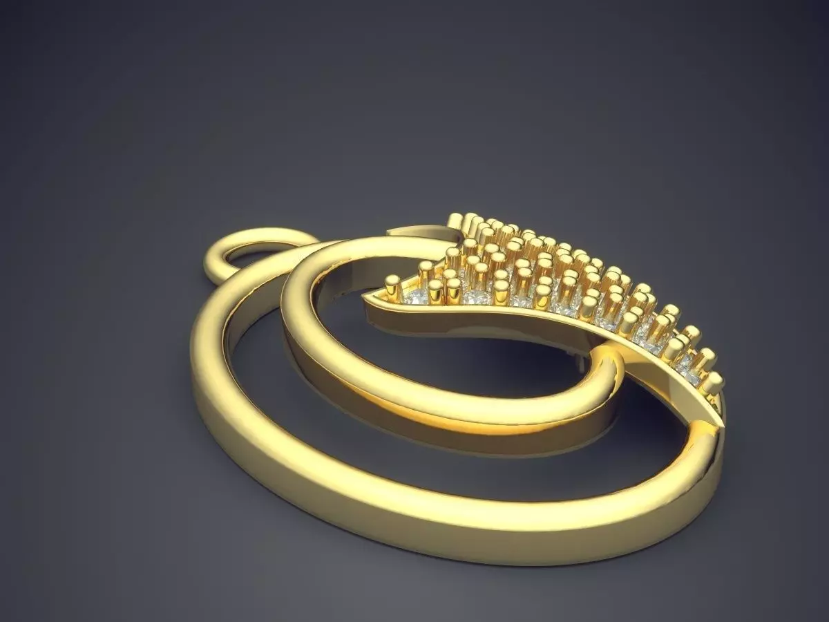 Pendant With Diamonds P-1714 3D print model_0