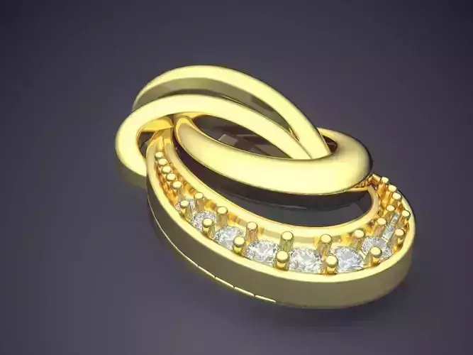 Pendant With Diamonds P-1711 3D print model