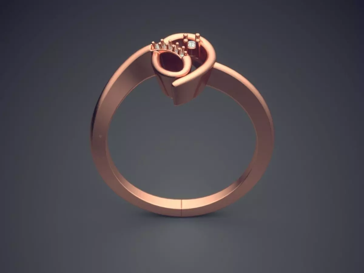 Curved Ring P-1694R 3D print model_2