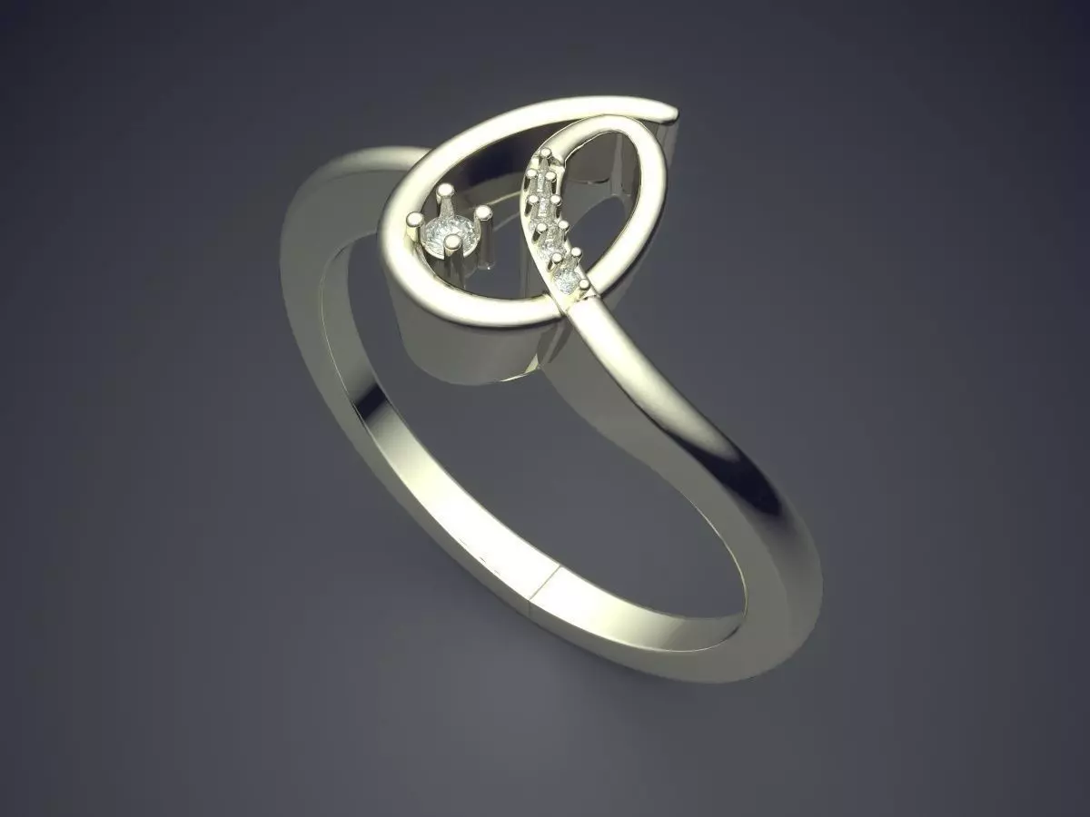 Curved Ring P-1694R 3D print model_1