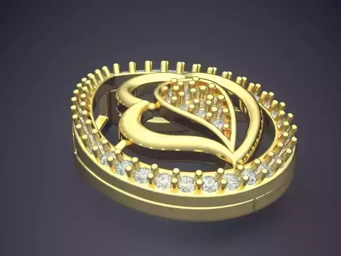 Pendant With Diamonds P-1690 3D print model