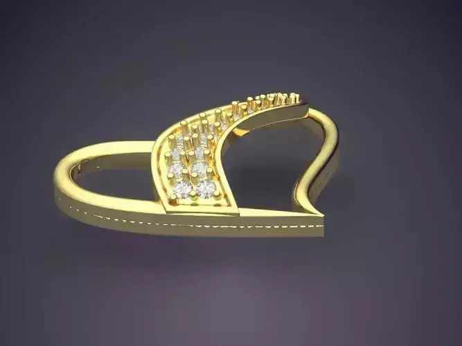 Heart Shape Pendant With Diamonds P-1684 3D print model