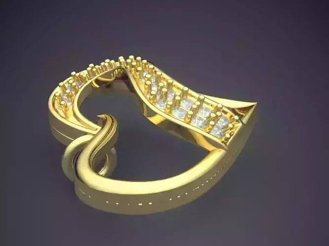 Heart Shape Pendant With Diamonds P-1684