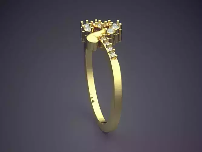 Detailed Ring With Diamonds