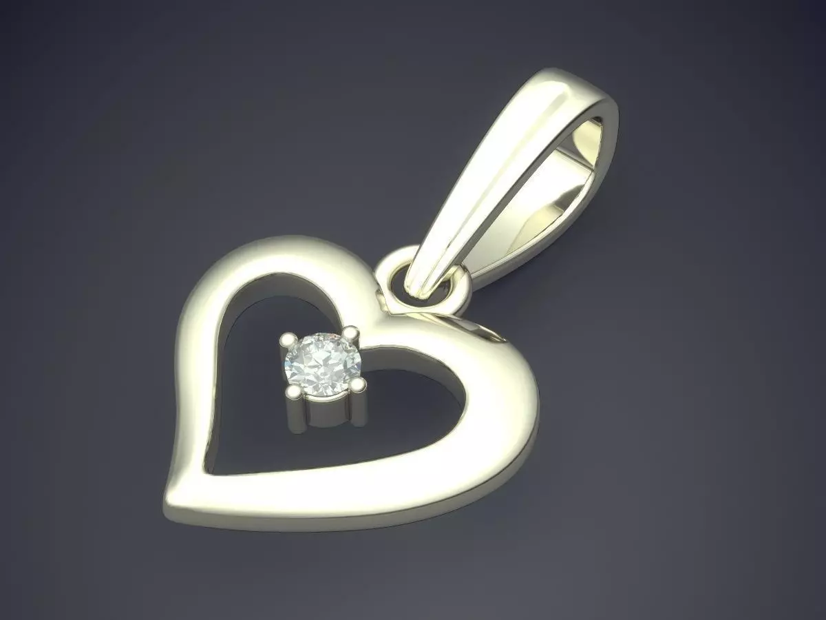 Heart Shape Pendant LIP008 3D print model_1