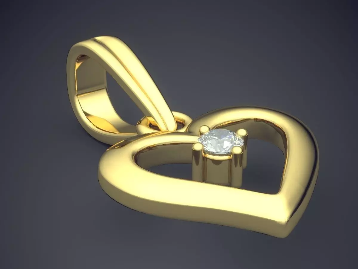 Heart Shape Pendant LIP008 3D print model_0