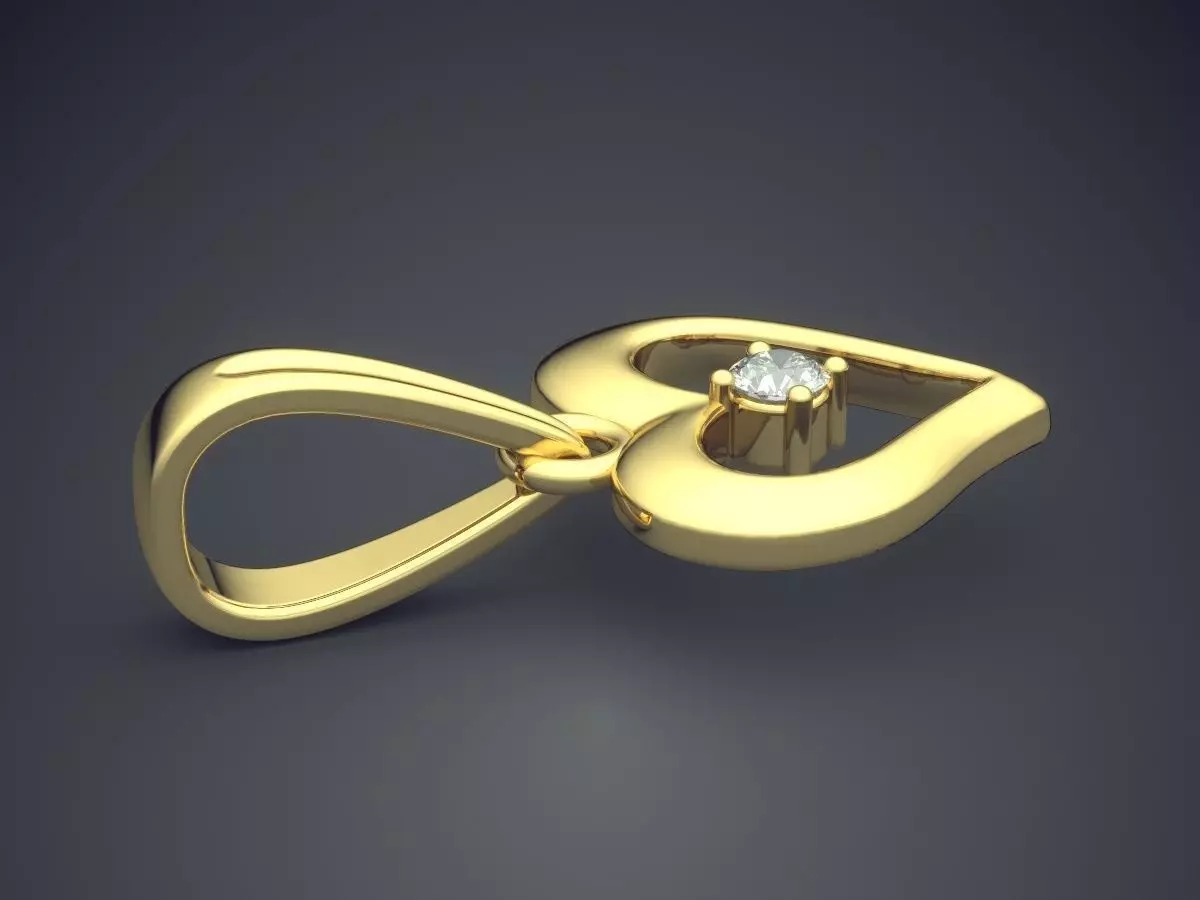 Heart Shape Pendant LIP008 3D print model_3