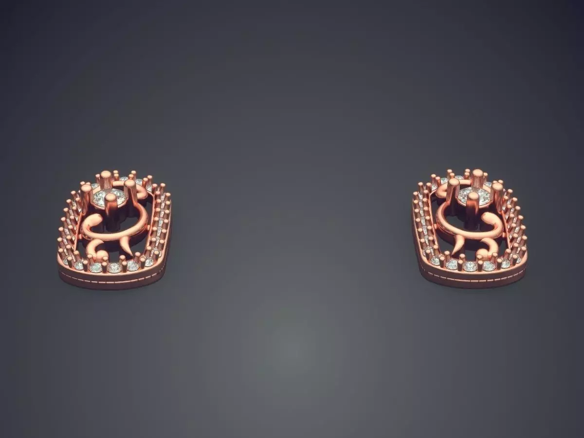 Earrings With Diamonds 3D print model_2