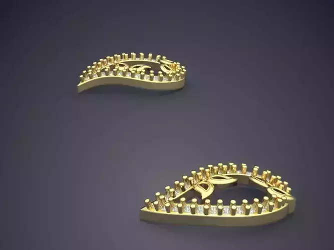 Drop Shape Earrings With Diamonds