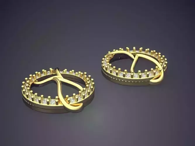Earrings With Diamonds JRE3005 3D print model