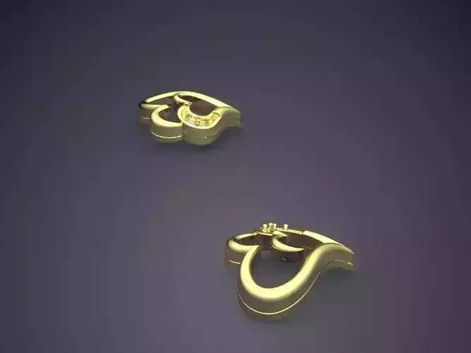 Heart Shape Earrings With Diamonds 