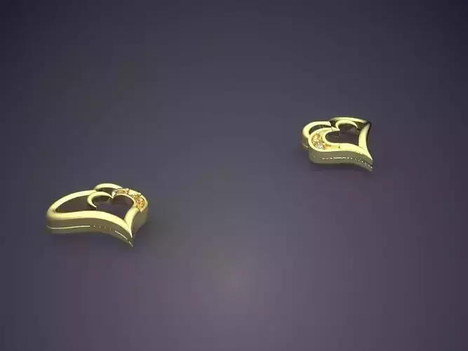 Heart Shape Earrings With Diamonds 