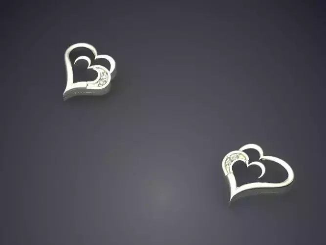 Heart Shape Earrings With Diamonds 