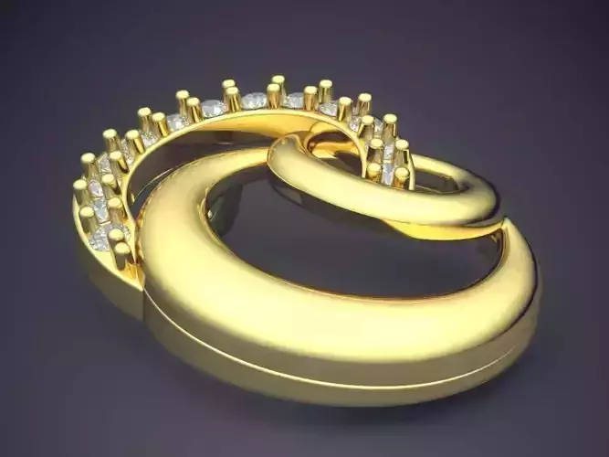 Swirl Shape Pendant With Diamonds JR3018