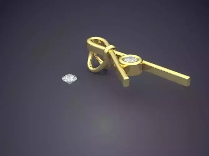 Unique Pendant With Attachable Gem 3D print model