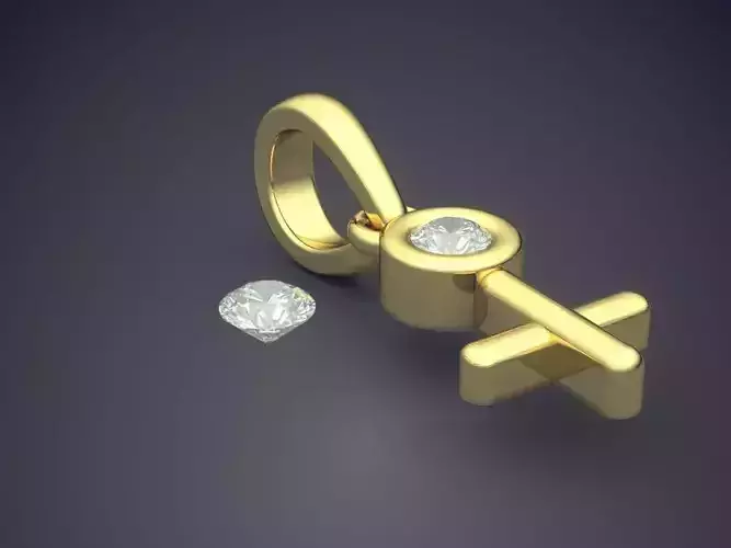 Pendant With Attachable Gem 3D print model