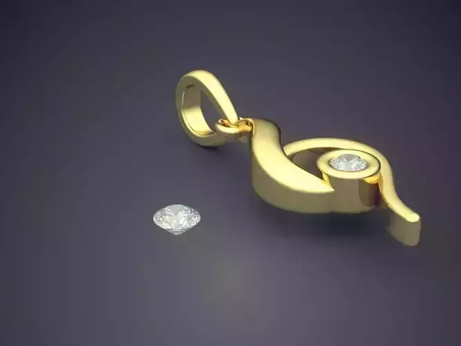 Pendant With Attachable Gem 3D print model