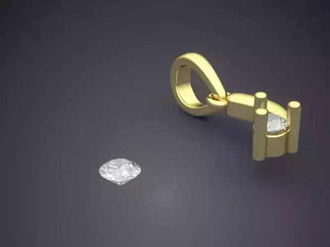 Pendant With Attachable Gem 3D print model