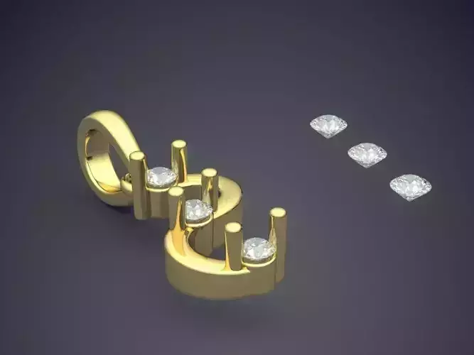 Pendant With Attachable Diamonds 3D print model
