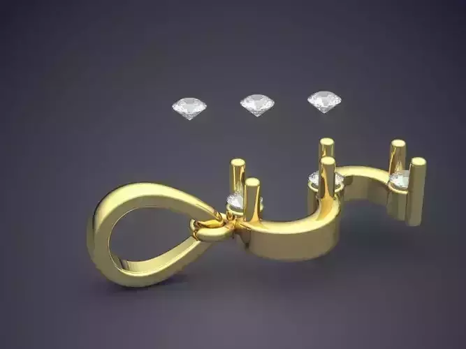 Curved Pendant With Attachable Gems