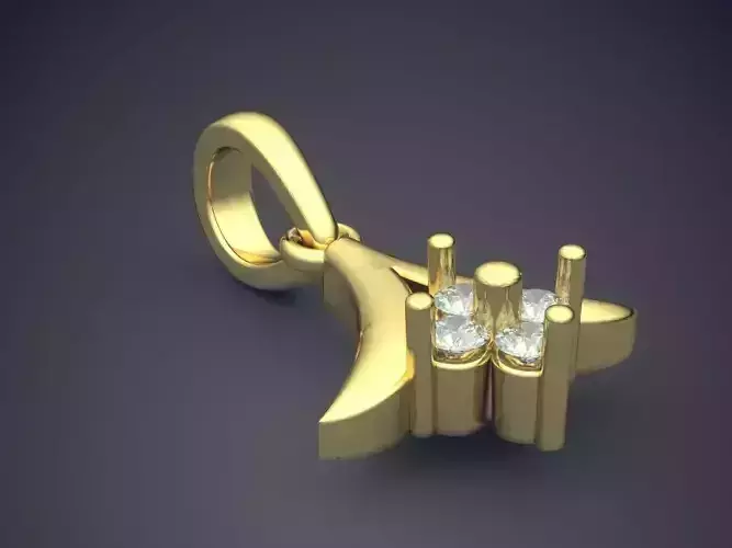 Pendant With Diamonds 3D print model
