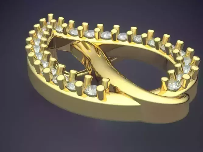 Pendant With Diamonds JPD-385 3D print model