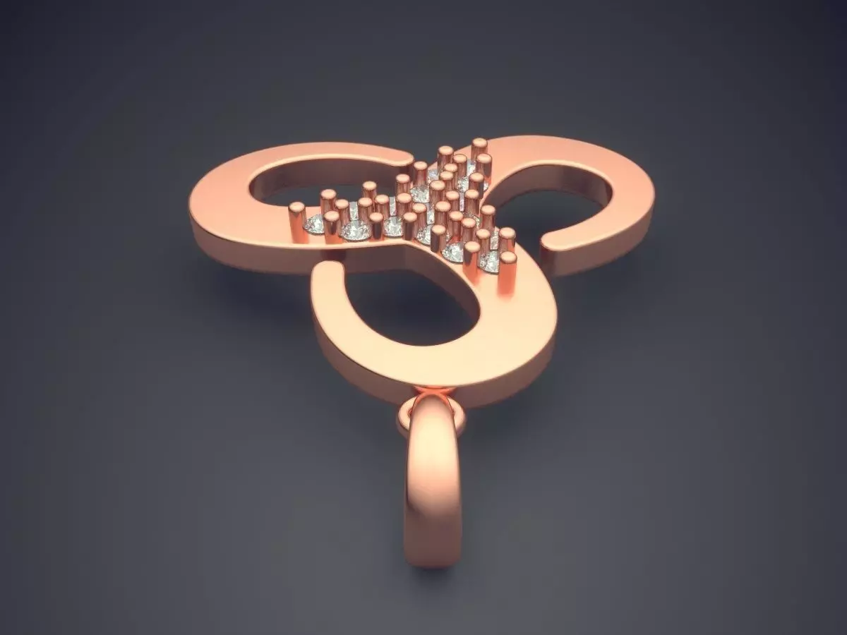 Pendant With Diamonds 3D print model_2