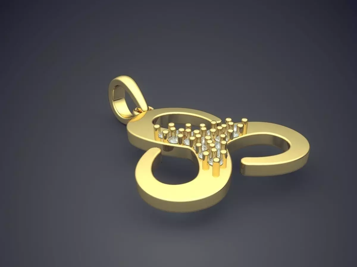 Pendant With Diamonds 3D print model_0