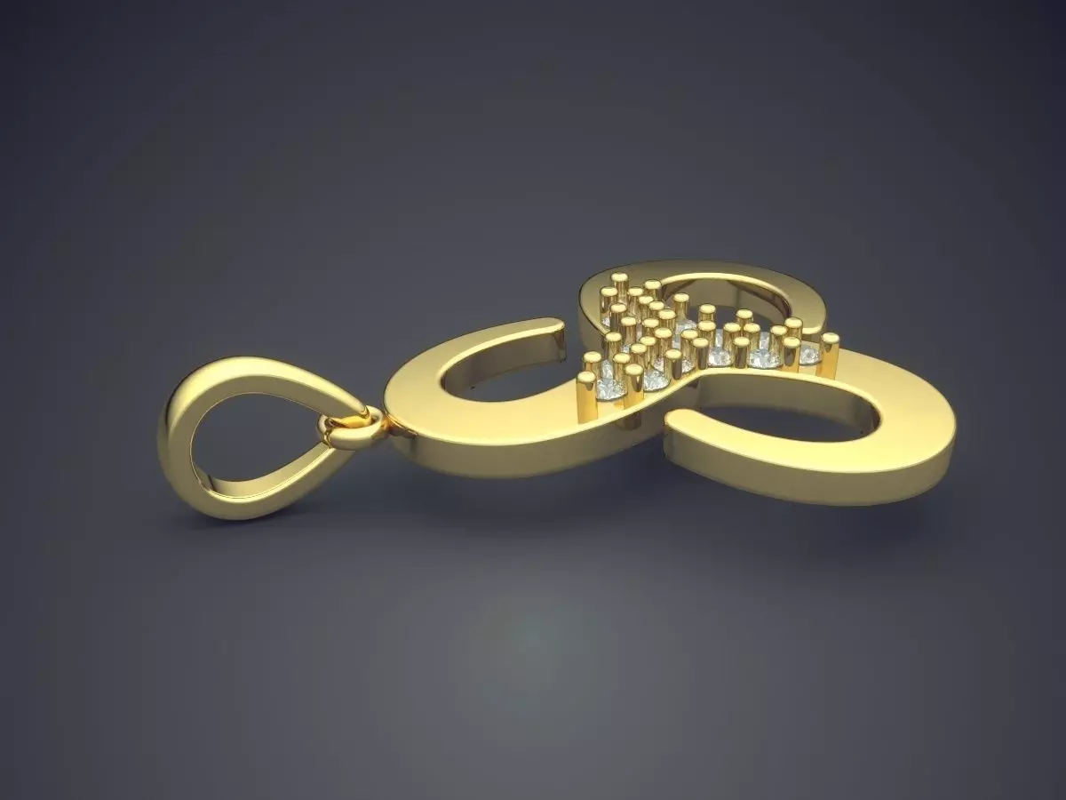 Pendant With Diamonds 3D print model_3