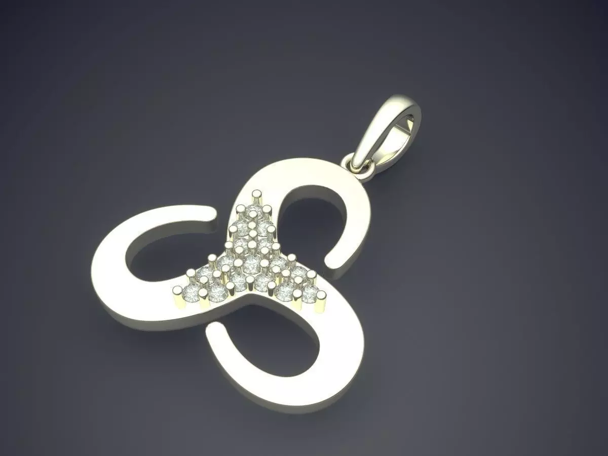 Pendant With Diamonds 3D print model_1