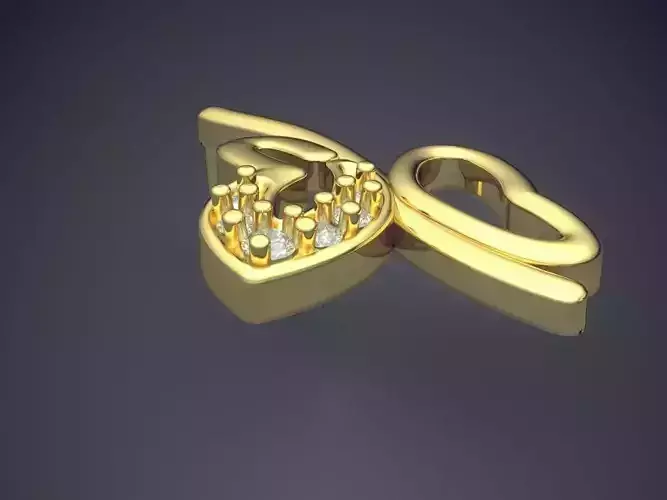 Pendant gold with diamonds 3D print model