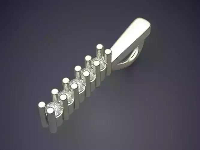 Pendant silver ring with diamonds