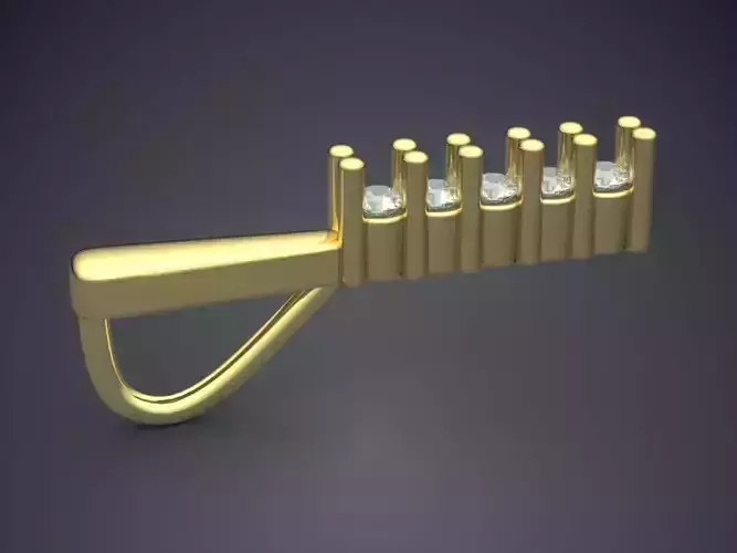 Pendant silver ring with diamonds