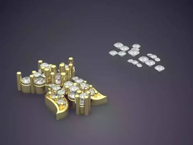 Pendant With Attachable Diamonds 3D print model