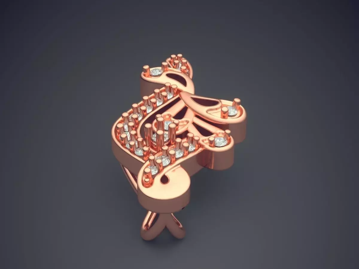 Luxurious Pendant With Diamonds 3D print model_2