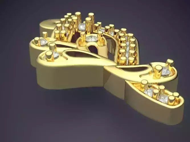 Luxurious Pendant With Diamonds 3D print model