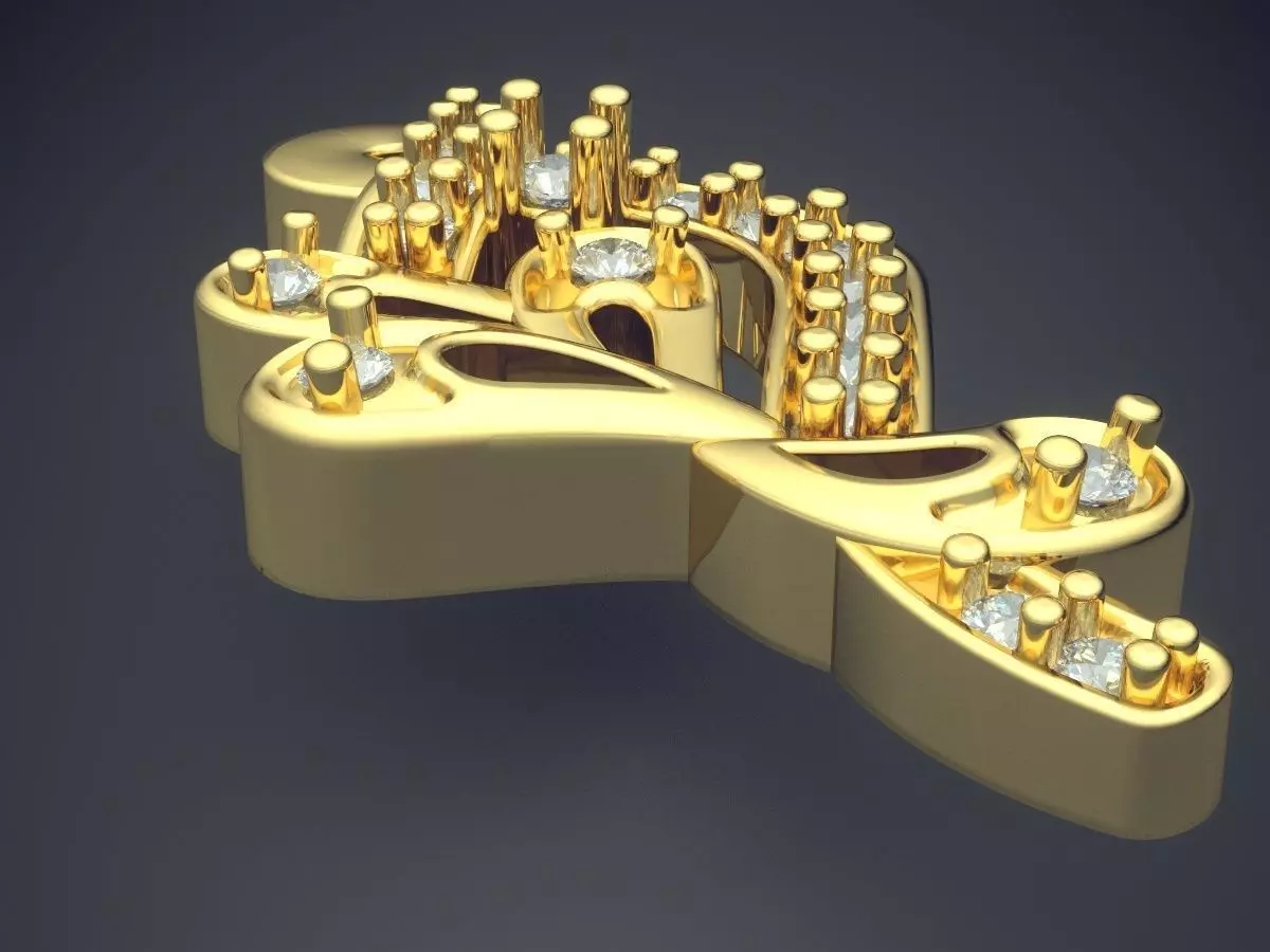 Luxurious Pendant With Diamonds 3D print model_0